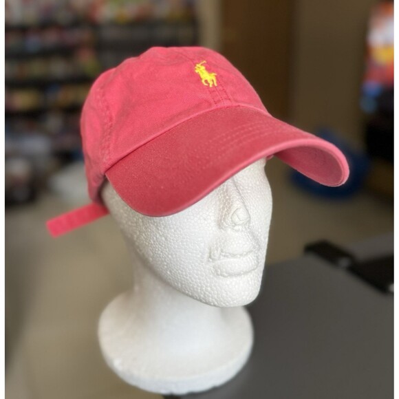 Polo Ralph Lauren Hat Navy With Yellow Embroidered Jockey Strap Adjustable - Picture 2 of 7